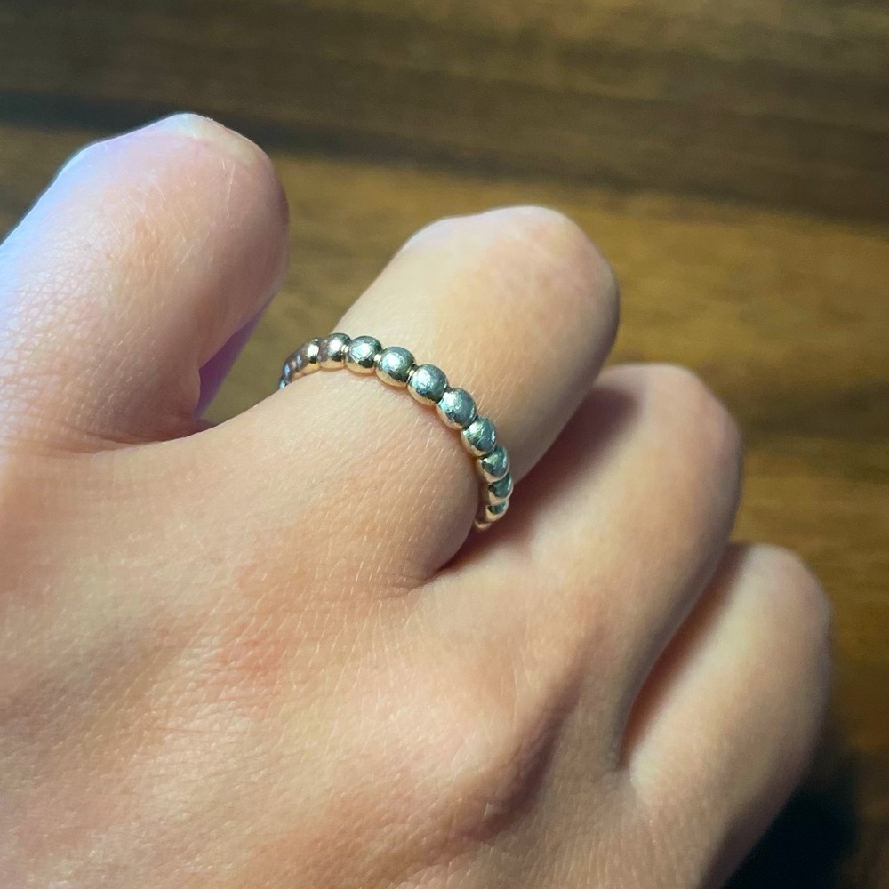 Sterling Silver Bubble Stackable Ring Size 5 - image 1